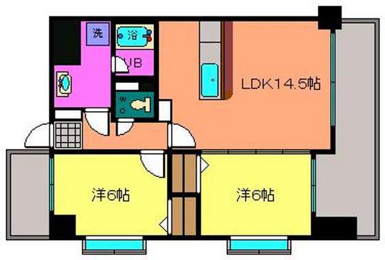 ウェール長楽寺(2LDK/7階)の間取り写真