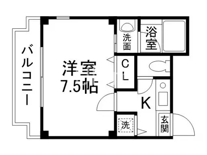 パサディーナ円町(1K/3階)の間取り写真