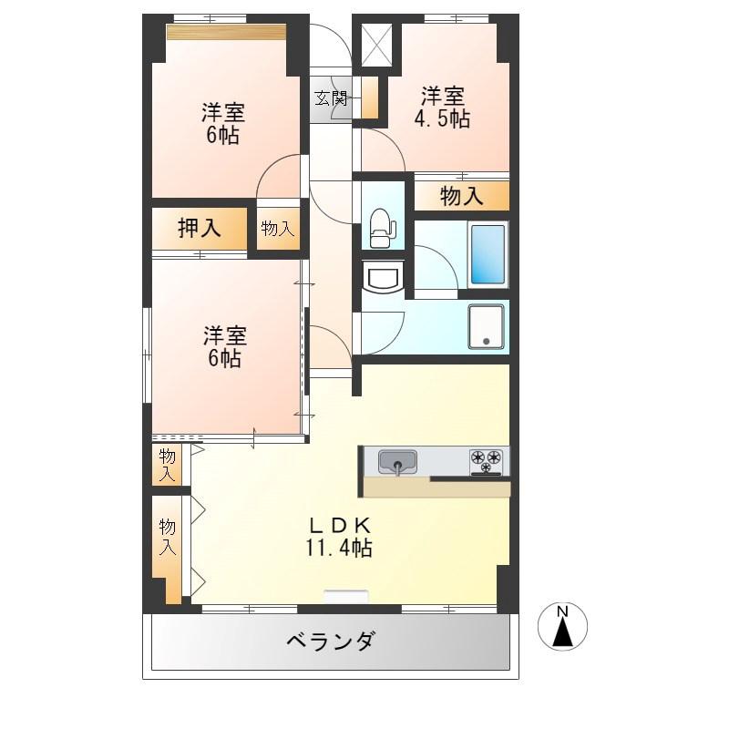 エクセレンス今泉(3LDK/2階)の間取り写真