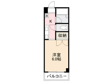 カレッジOZ(1K/4階)の間取り写真