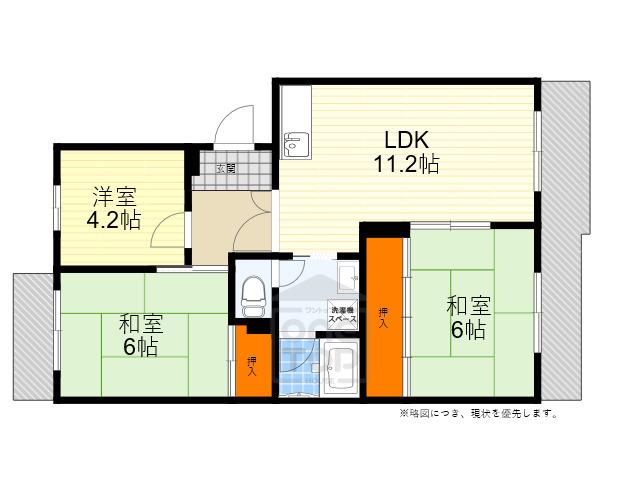 レジデンス吉川(3LDK/3階)の間取り写真