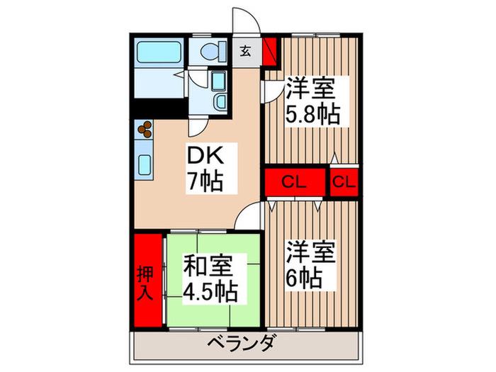 ルヴゥール日進二番館(3DK/3階)の間取り写真