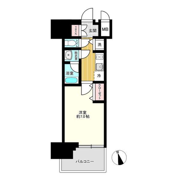 ソルテラス OSAKA イースト GATE(1K/11階)の間取り写真