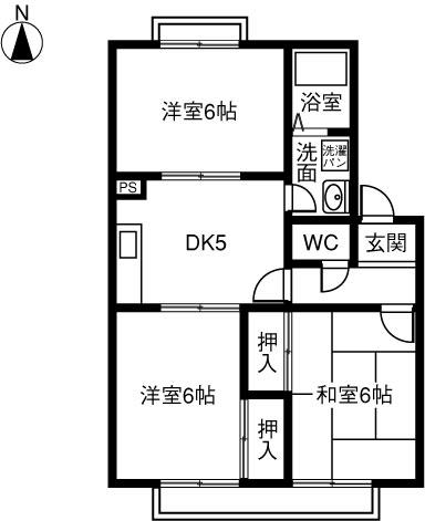メゾンドフォーレ三番館(3DK/2階)の間取り写真