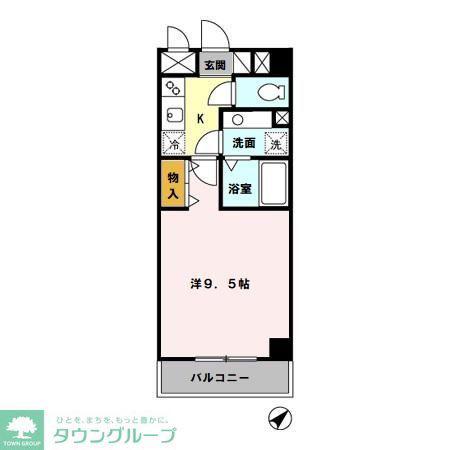 オリゾン立川(1K/3階)の間取り写真