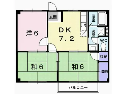 アメニティー白浜A(3DK/1階)の間取り写真