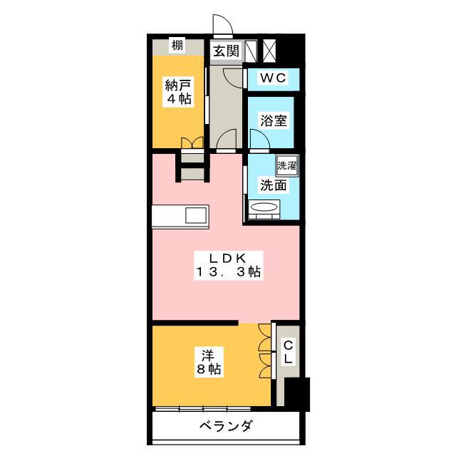U・TOPIA TOWER(1SLDK/3階)の間取り写真