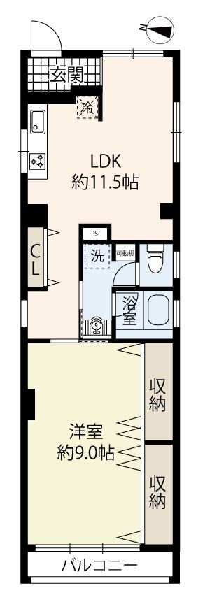 みやけマンション(1LDK/2階)の間取り写真