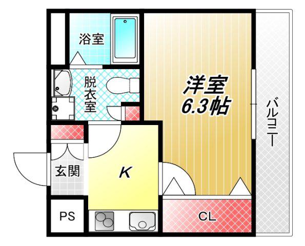 RITZSQUARESTREAMI(1K/3階)の間取り写真