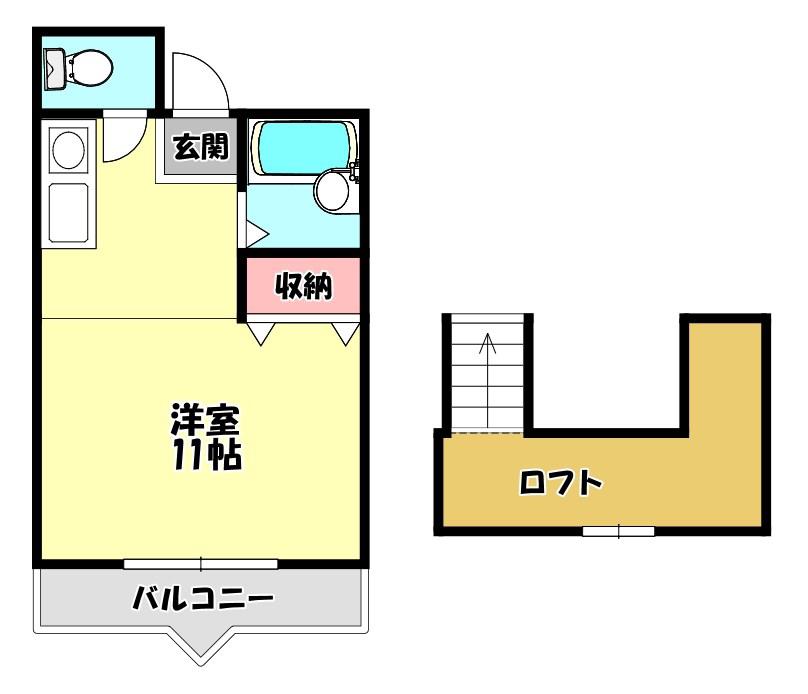 ロフトクラブ(ワンルーム/1階)の間取り写真