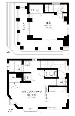 テトラ千石(1DK/3階)の間取り写真