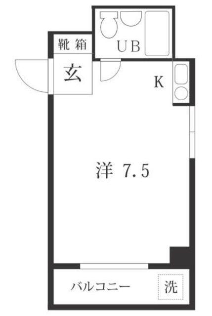 駒込K&M(ワンルーム/3階)の間取り写真