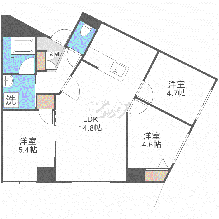 LOUVRE真駒内(3LDK/2階)の間取り写真