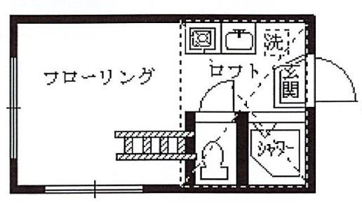 グレースクララ(ワンルーム/2階)の間取り写真