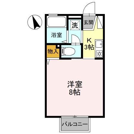 コーポフレンド(1K/2階)の間取り写真