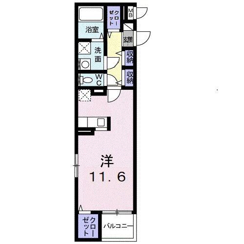 シオン大元(ワンルーム/1階)の間取り写真