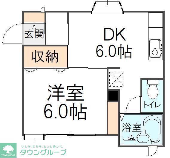 ルポール増尾(1DK/1階)の間取り写真