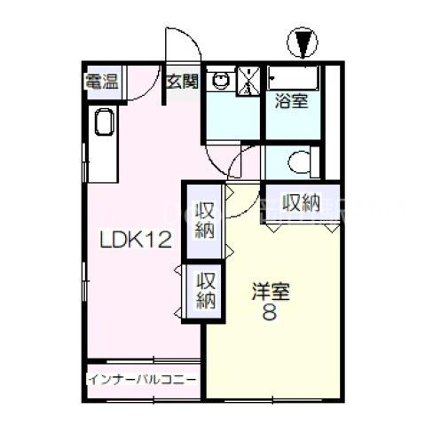佳月堂マンション(1LDK/2階)の間取り写真