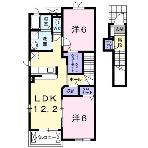 ラルジュメゾンA(2LDK/2階)の間取り写真