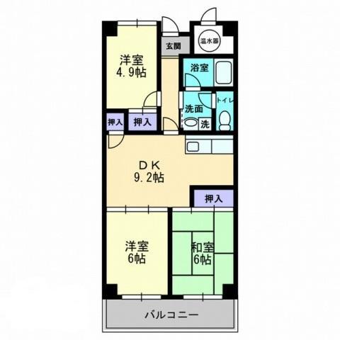 アーバン茜(3DK/4階)の間取り写真