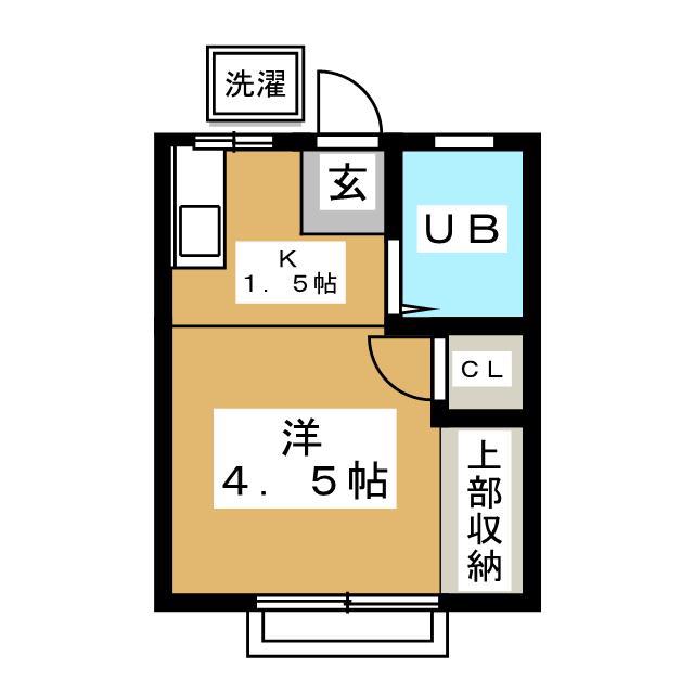 恵林ハイツ(1K/2階)の間取り写真