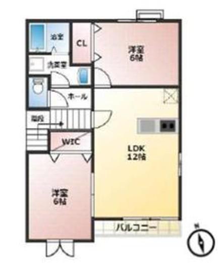 ファスト・ジュール(2LDK/2階)の間取り写真