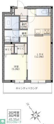 クアルトシンワ(1LDK/2階)の間取り写真