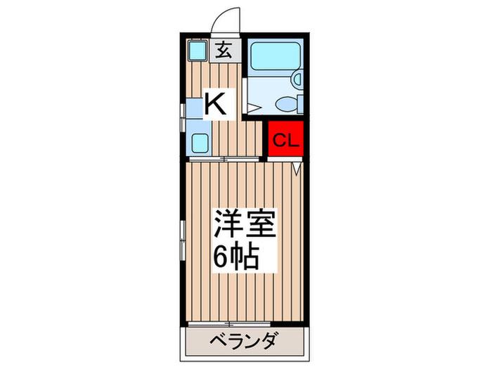 伊大知ハイツ5(1K/2階)の間取り写真