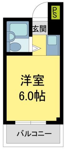 BJビル(ワンルーム/4階)の間取り写真