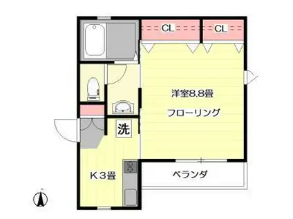 目白ハミングバード(1K/2階)の間取り写真