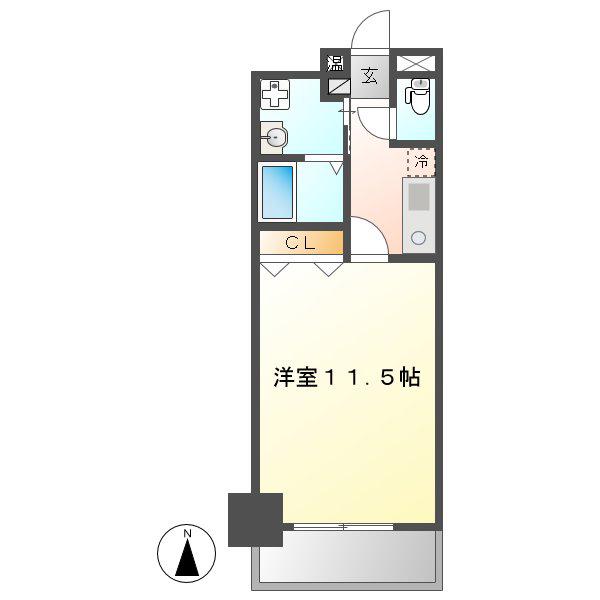 TQレジデンス名古屋錦(1K/10階)の間取り写真