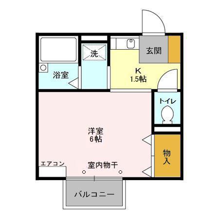サニーハウスS(1K/2階)の間取り写真