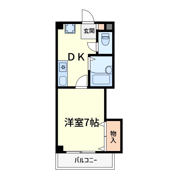 プリミエール高槻(1DK/1階)の間取り写真