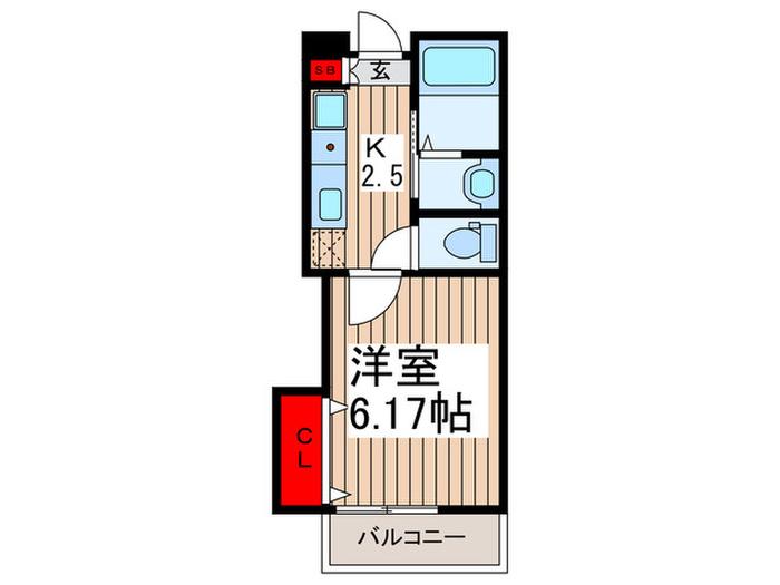 アクト越谷(1K/1階)の間取り写真