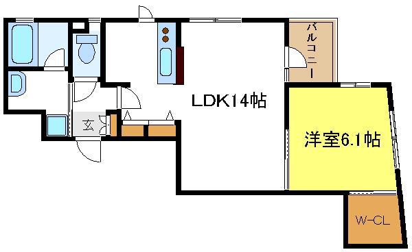サンシャイン粉浜(1LDK/3階)の間取り写真