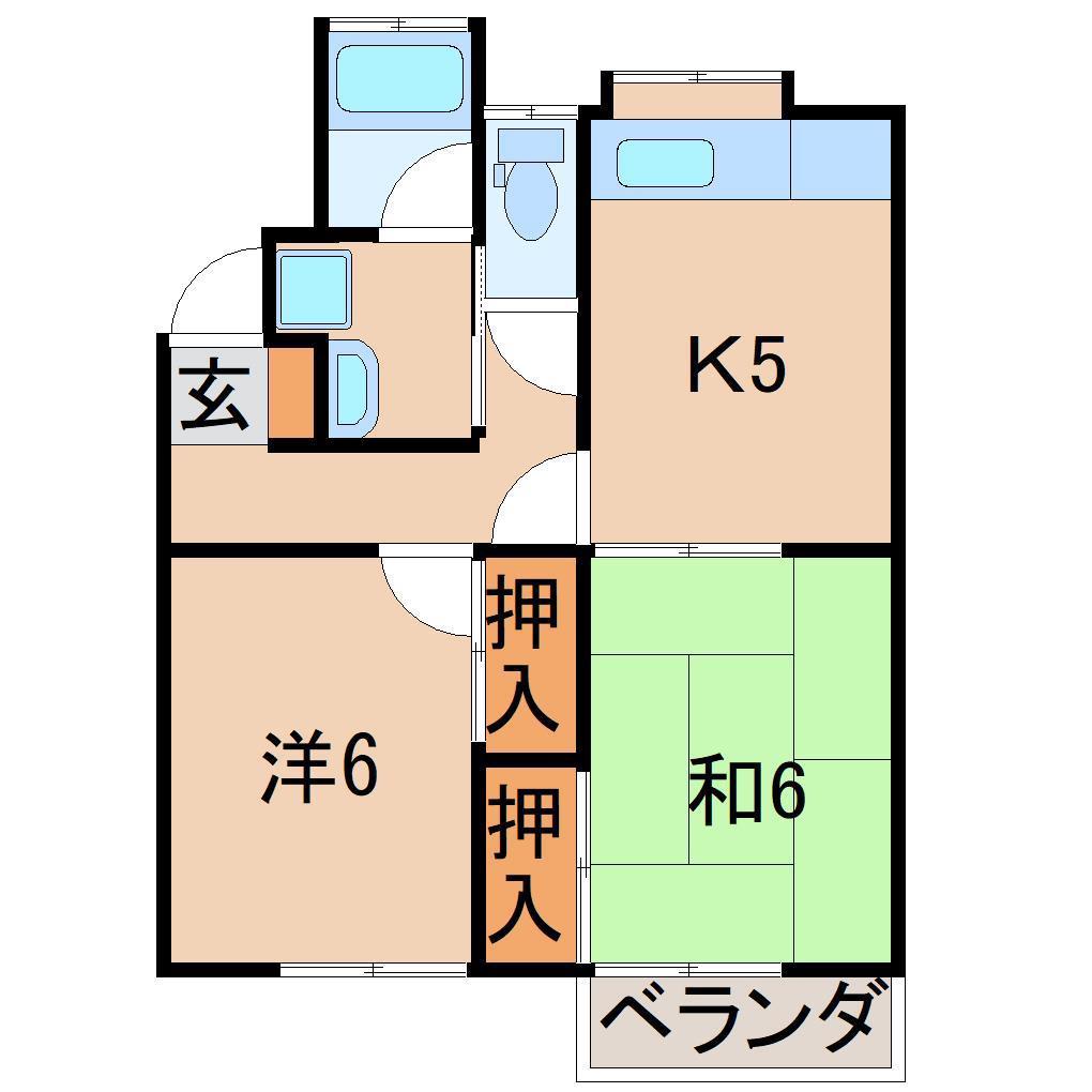 GRANDYさんぴあ(2K/2階)の間取り写真
