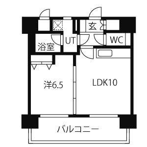 スタジオスクエア泉(1LDK/4階)の間取り写真