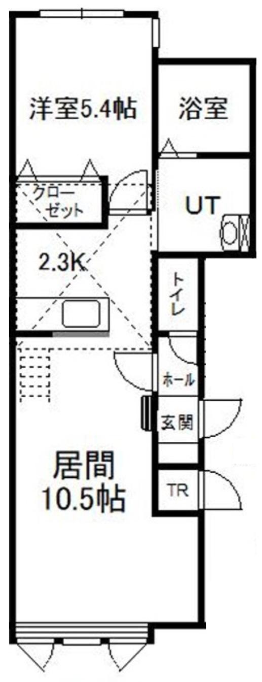 富良野錦町MS A(1LDK/2階)の間取り写真