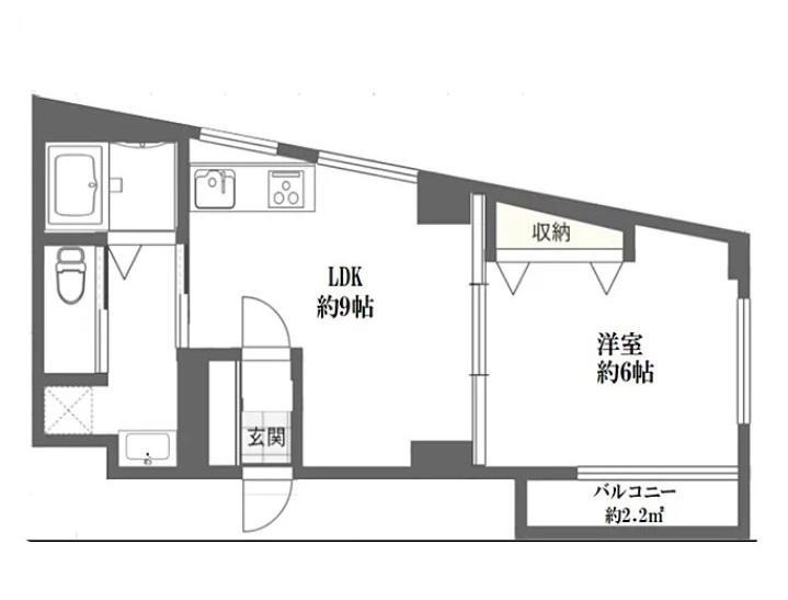 戸塚マンション(1LDK/1階)の間取り写真