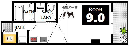 エクセリア舟入本町(ワンルーム/7階)の間取り写真