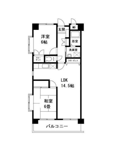 メゾン大西(2LDK/1階)の間取り写真