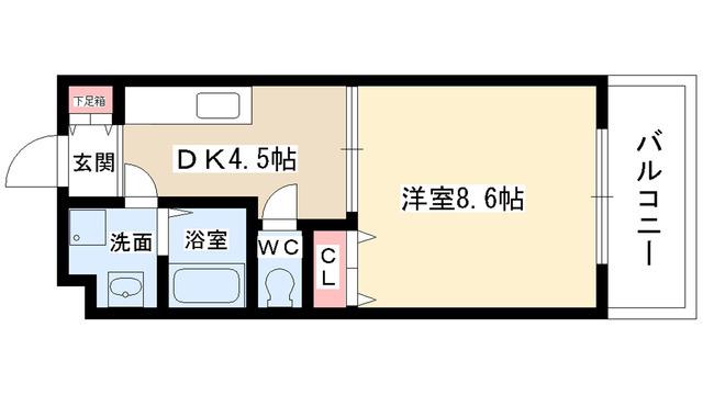ドリーム・ピア(1DK/6階)の間取り写真