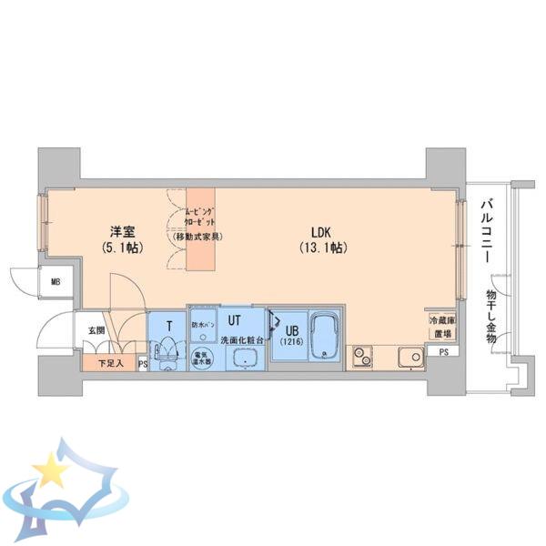 エナコート知事公館前(1LDK/10階)の間取り写真