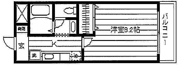 ARIETTA国立(1K/6階)の間取り写真