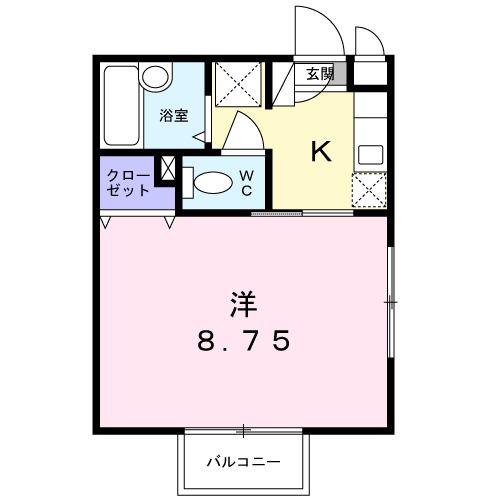 プチパルBUN(1K/2階)の間取り写真