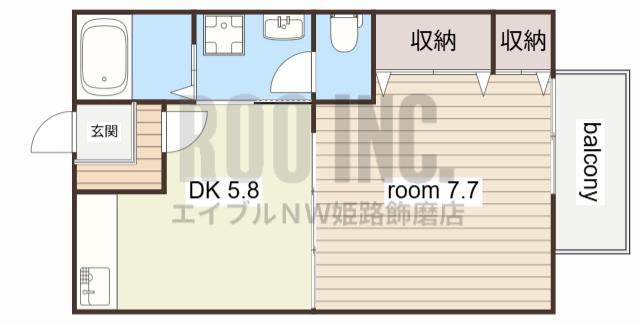 アンダンテ(1DK/1階)の間取り写真