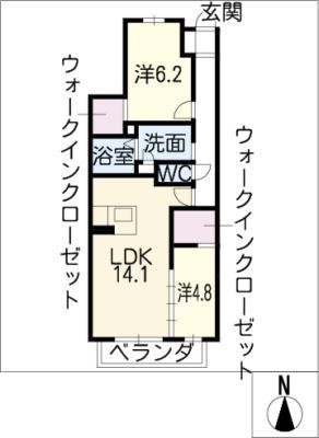 スターホーム東山(2LDK/2階)の間取り写真