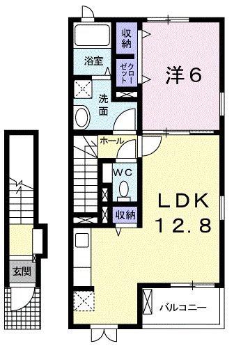 マ・シェリ(1LDK/2階)の間取り写真