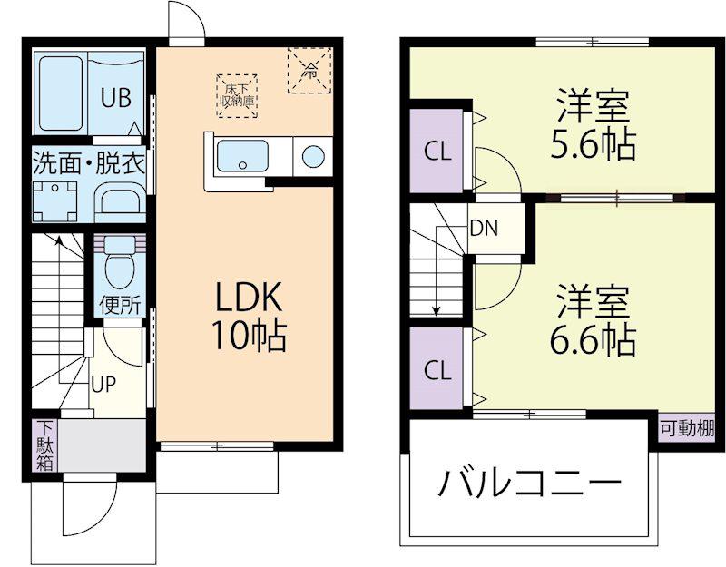 T-RAPAA(2LDK/1階)の間取り写真