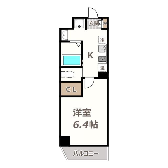 みおつくし粉浜(1K/4階)の間取り写真